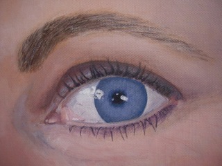 Selbstbildnis-Detail, Acryl auf Leinwand