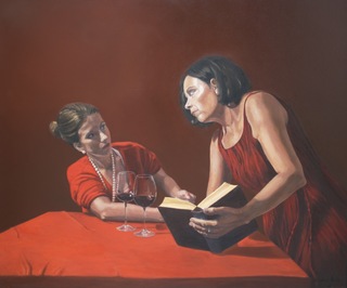 Opus in Rot, 100x120, Öl auf Leinwand