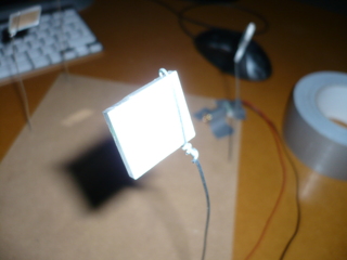 mirror mounted on wire