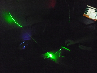 rotating mirror with laser