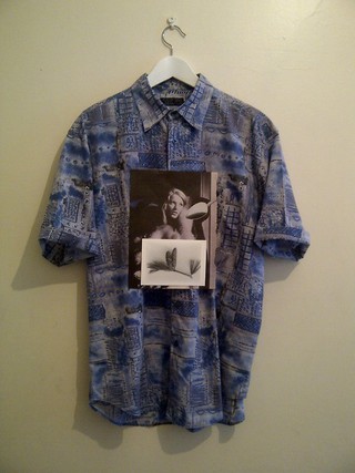 Linder Sterling collages on shirts.