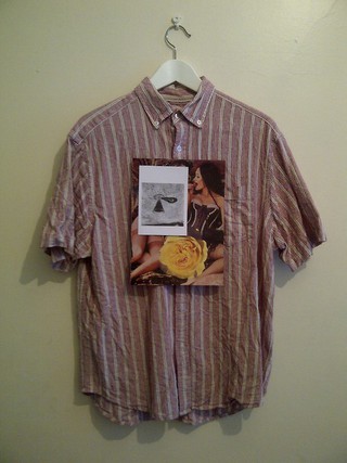 Linder Sterling collages on shirts.