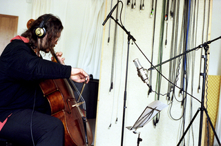 violoncellist and composer wolfgang zamastil during recording session - in me­mo­ri­am