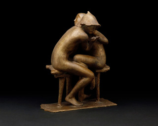 Liebespaar, gegenüber sitzend, 1963, Bronze, 35cm