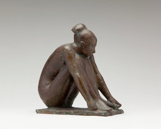 Hockendes Mädchen, 1958, Bronze 