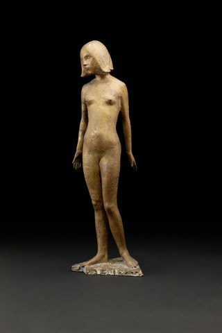 Kindliches Mädchen, stehend, 1965, Bronze, 62cm
