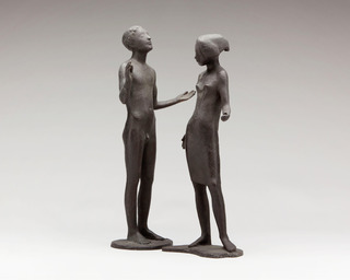 Mädchen und Adorant, 1963/64, Bronze, 37cm/39cm