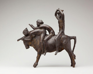 Bulle mit drei Reitern «Europa», 1963, Bronze, 47cm × 55cm