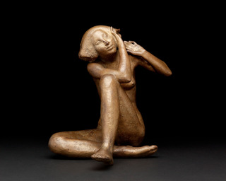 Horchendes Mädchen, sitzend, 1967, Bronze, 39cm