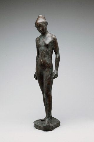 Stehendes Mädchen mit Hut, 1958, Bronze, 80cm