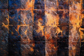 BURNT EARTH -
 100x160cm,
 Iron on Canvas