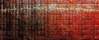 GREEN ARC -
 100x220cm,
 Iron + Copper on Canvas