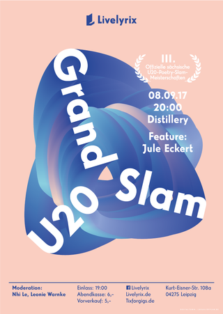 Plakat für die sächsischen U20-Meisterschaften im Poetry Slam