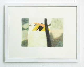 Zelt II, 2015, Buntstift auf Papier, 18x24 cm