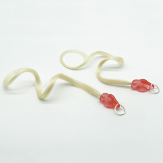Blob Earrings - Rose + Blond ( real hair )