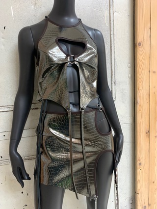 Manta Leather Set chrome - Size S