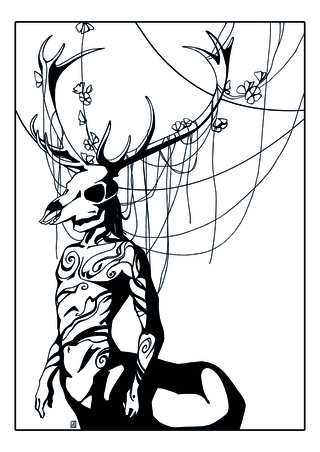 Illustration intérieure du roman « Marylou et l’Arbre-aux-Murmures » de Gaëlle K. Kempeneers, aux éditions Sema 