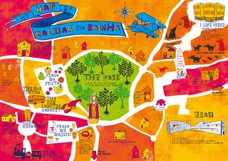 a illustrated map of Caldas da Rainha