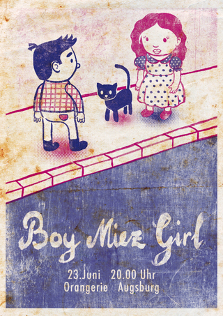 Gig Poster for the band Boy Miez Girl.
It was one of the winner posters of the Poster Call 2012.