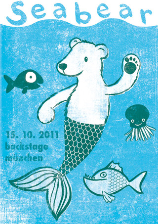 Gig poster for the band Seabear.
Just for fun.