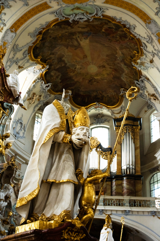 Inside Vierzehnheiligen  
pilgrimage church, 2006