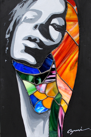 『 face × glass 』 

41.0×27.2cm / stand glass, acrylic on panel  /  2009  