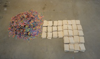 Write Spirit Gesture
2012

Gallery Aran Cravey
Los Angeles, CA
Filmed by Luke Schlink and Michael Daley Schlink

2000 enveloppes broken/separated in two. Each broken part reminds the missing other. With a repetitive gesture filling each unique envelop with an amount of colorful little pieces of paper.

It is the intention of healing distance making each part complete.....full with colorful gesture.