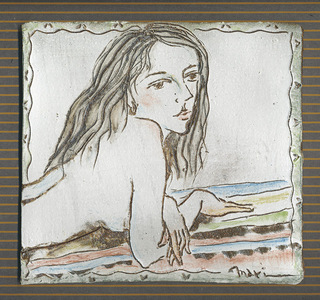 2011年　白化粧、下絵の具　17 × 18 cm
