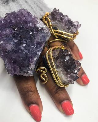 I made some amethyst rings 