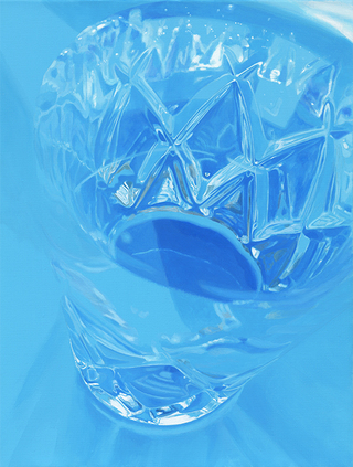 グラスに水　acrylic on canvas  410×318(mm)　2019