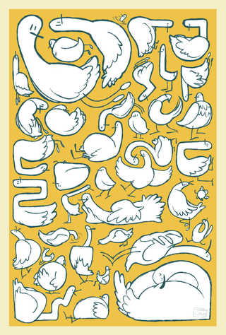 ”Birds and Birds"
This is a postcard design.
It's a little silly, but I made it so that the layout is exquisite and it's interesting to look at.