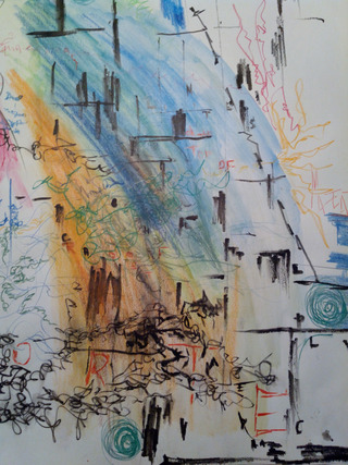 Les toits de Paris - fusain, crayon acquarelle sur papier - 30x42 - 2016