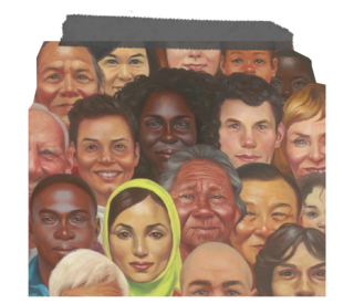 The last picture is of a group of people, of different races and religions and cultures. They look out at us, with smiles on their faces and contentment in their eyes. 
