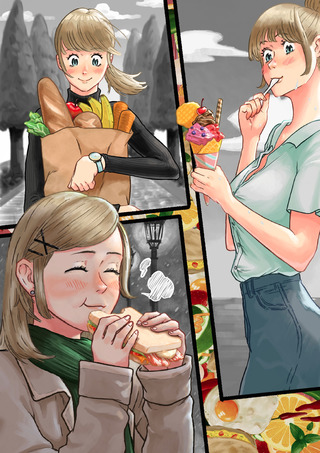 Food gives color to your life.

「ARTstreet 月例イラストコンテスト　１０月度」応募作品。