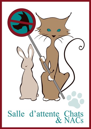 Affiche pour la salle d'attente des chats et NACs - pour la Clinique Vétérinaire des 2 Fleuve - France