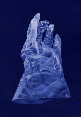手袋-1　acrylic on canvas 227×158(mm)　2023