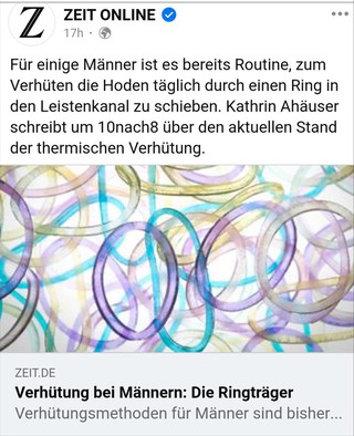 Artikel über thermische Verhütung bei Männern.