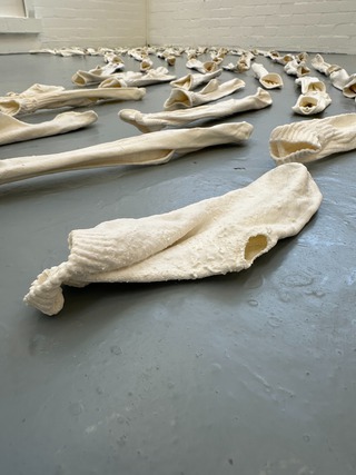 "Spoil/Heap" 2024
Plaster, fabric, steel, porcelain
Image courtesy of @james_bright49