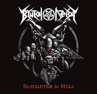 スラッシュメタルバンド Brutal Decay 1st アルバム『Slaughter in Hell』ジャケット用アートワーク