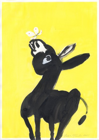 Friendly Donkey // ink & acrylics on paper // €400,-